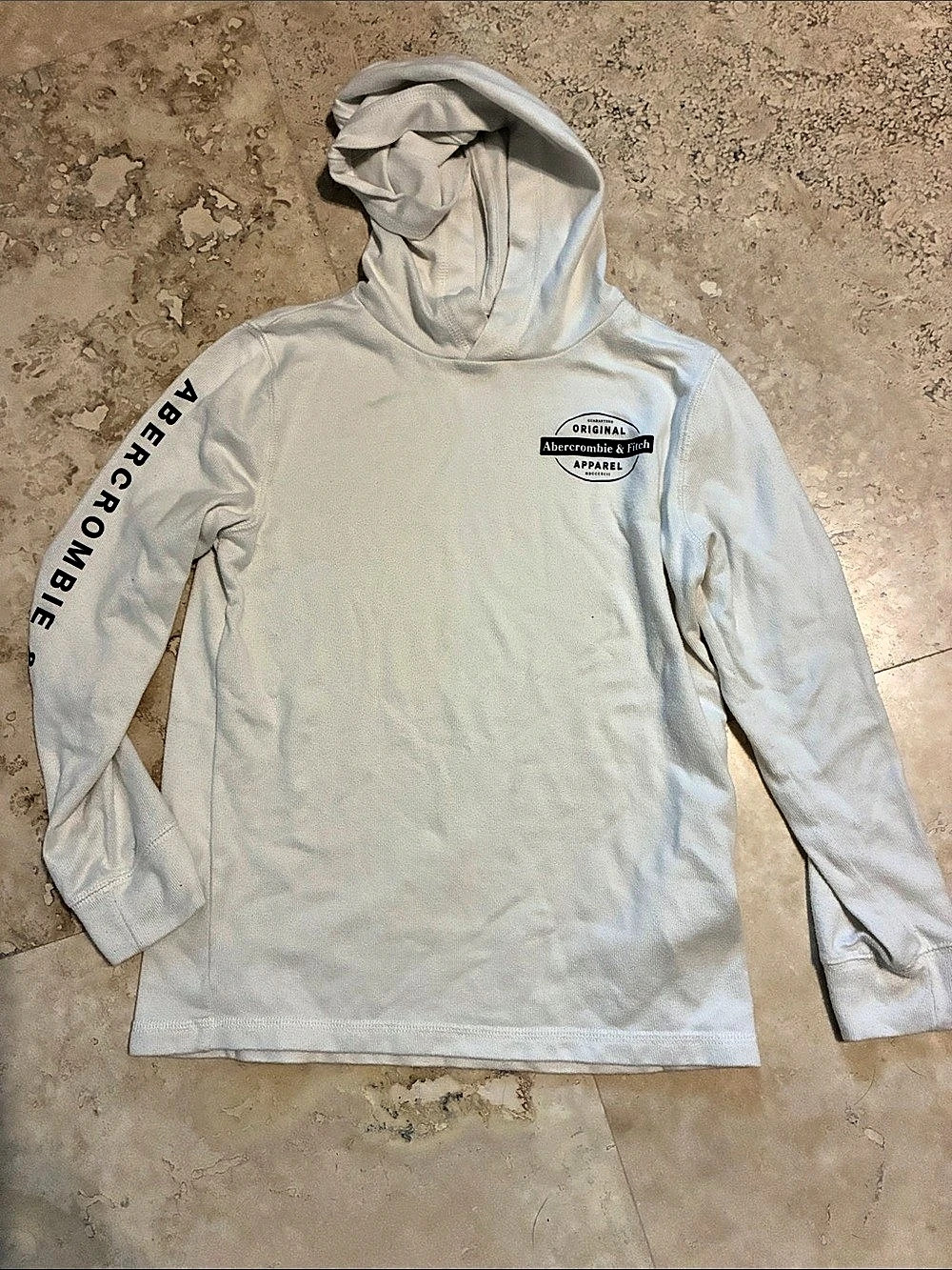Abercrombie & Fitch Boys Size 7/8 Off White Hoodie